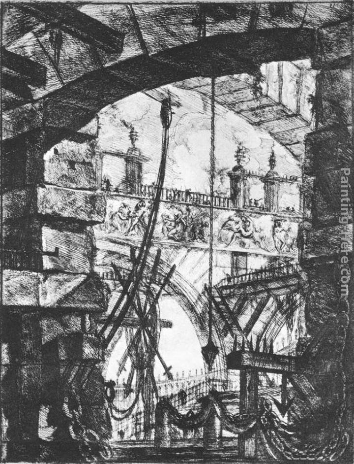 The Prisons (plate IV) painting - Giovanni Battista Piranesi The Prisons (plate IV) art painting